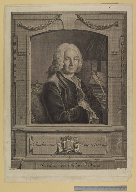 Ritratto di Charles-Jean-François Hénault (stampa) di Moitte Pierre Étienne, Saint-Aubin Augustin de (sec. XVIII)