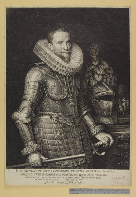 Ritratto di Ambogio Spinola (stampa tagliata) di Muller Jan Harmensz, Miereveld Michiel Janszoon van (sec. XVII)