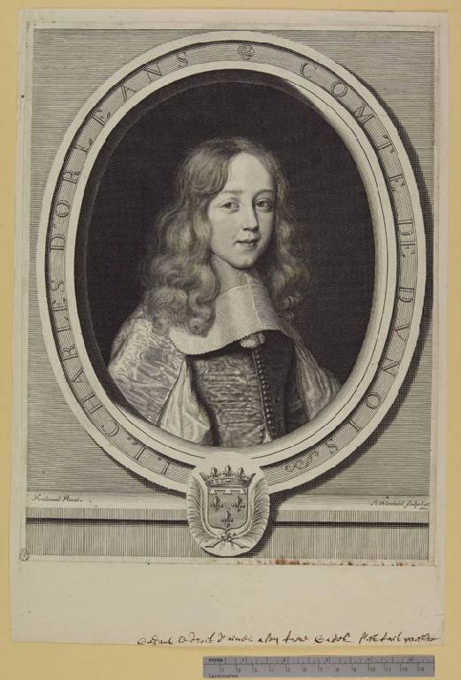 Ritratto di Jean Louis Charles d'Orléans-Longueville (stampa tagliata) di Nanteuil Robert, Ferdinand Pieter (sec. XVII)