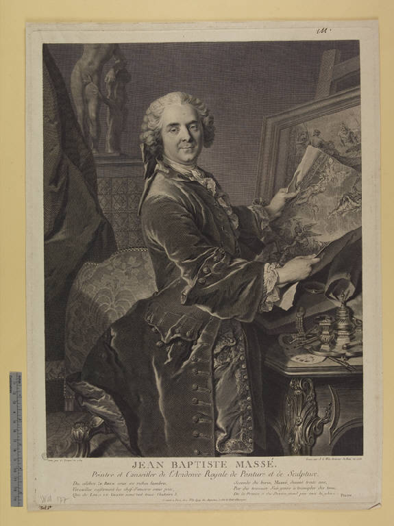 Ritratto del pittore Jean Baptiste Massé (stampa) di Wille Johann Georg, Tocque Louis (sec. XVIII)