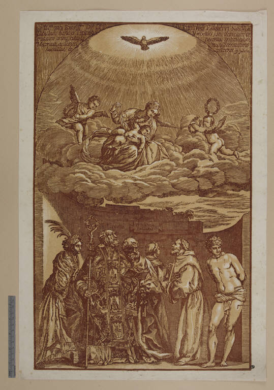 Madonna dei Frari, Madonna con Bambino e santi (stampa a colori) di Jackson John Baptist, Jackson John Baptist, Vecellio Tiziano (sec. XVIII)