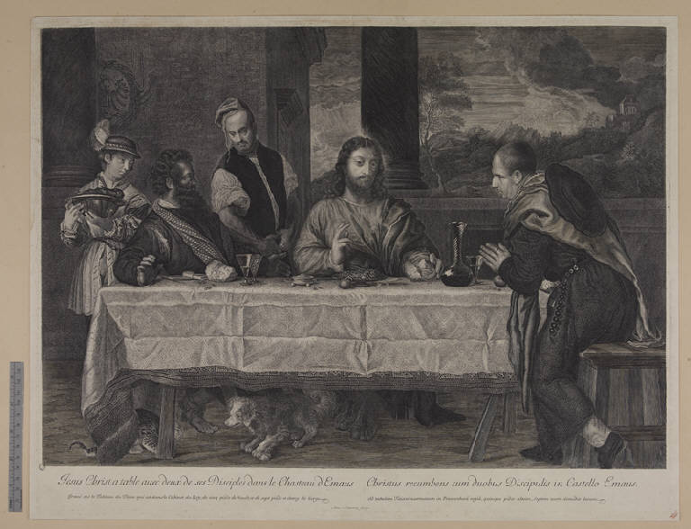 Cena in Emmaus (stampa) di Masson Antoine, Vecellio Tiziano (seconda metà sec. XVII)