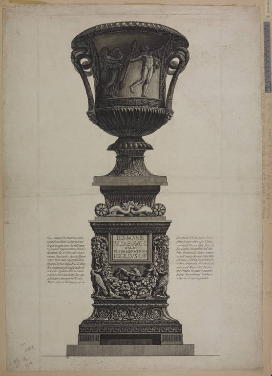 Vaso (stampa tagliata) di Piranesi Giovanni Battista (sec. XVIII)
