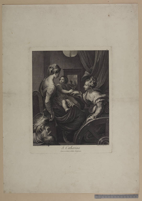 Matrimonio mistico di Santa Caterina d'Alessandria (stampa) di Tinti Camillo, Mazzola Francesco detto Parmigianino (sec. XVIII)