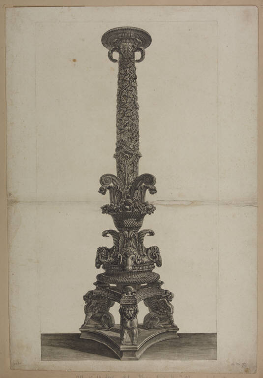 Candelabro (stampa tagliata) di Piranesi Giovanni Battista (sec. XVIII)