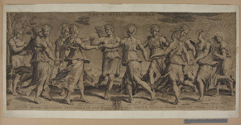 Nove muse (stampa tagliata) di Thomassin Philippe, Peruzzi Baldassarre (sec. XVII)