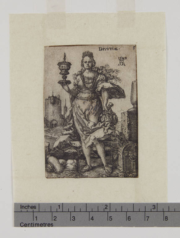 Ricchezza (stampa tagliata) di Aldegrever Heinrich (sec. XVI)