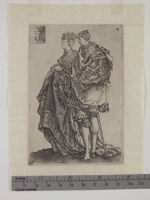 Coppia danzante, Coppia danzante (stampa smarginata) di Aldegrever Heinrich (sec. XVI)