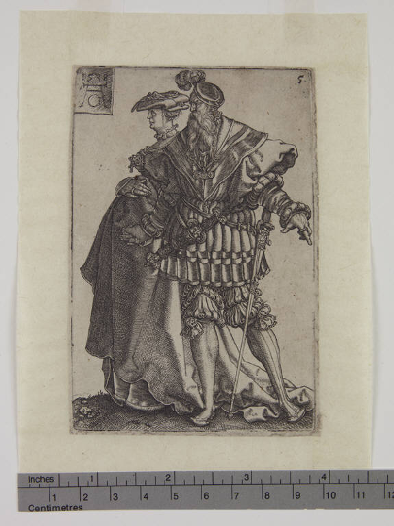 Coppia danzante, Coppia danzante (stampa smarginata) di Aldegrever Heinrich (sec. XVI)
