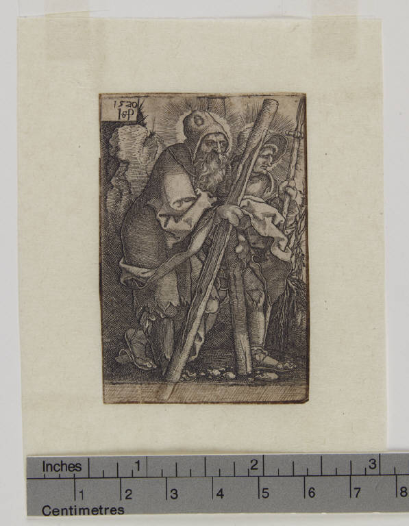 Sant'Andrea e San Tommaso, Sant'Andrea e San Tommaso (stampa tagliata) di Beham Hans Sebald (sec. XVI)