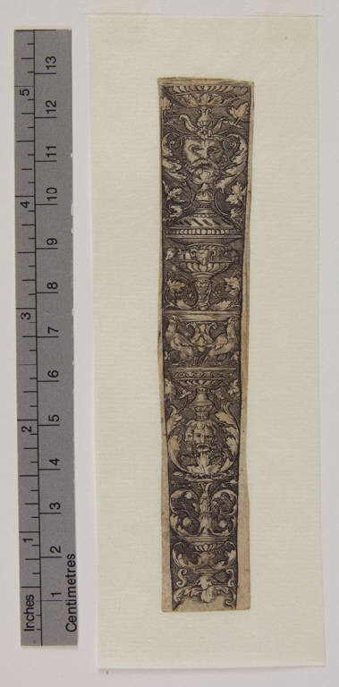 Motivo decorativo a grottesche (stampa tagliata) - ambito tedesco (sec. XVI)