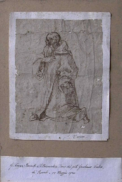San Bernardo (disegno, opera isolata) di Teosa Giuseppe (fine sec. XVIII)