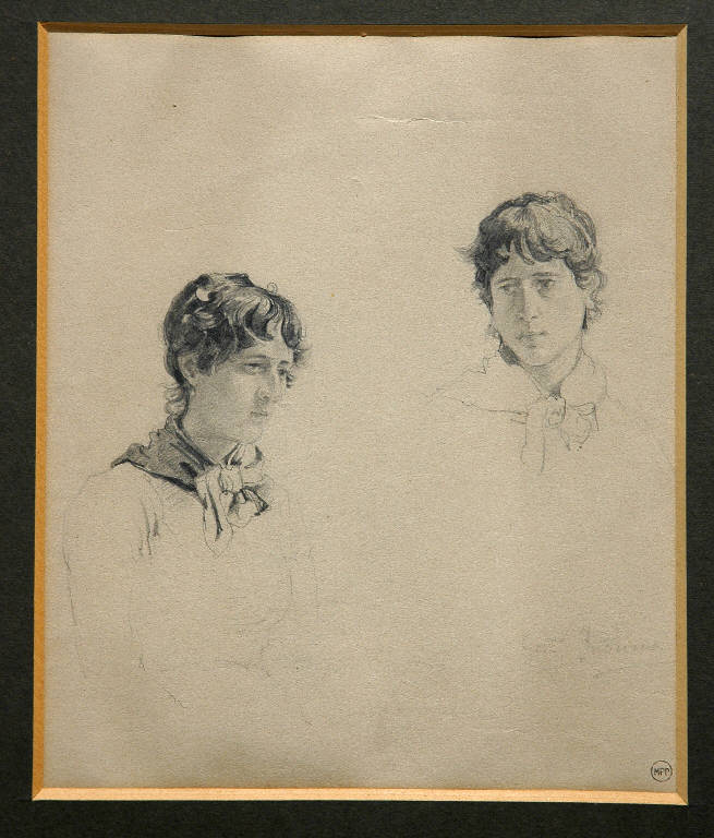 TESTA DI DONNA (disegno, opera isolata) di Induno Girolamo (sec. XIX)