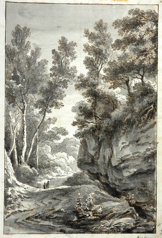 PAESAGGIO (disegno, opera isolata) di Monti Tiziano (secc. XVIII/ XIX)