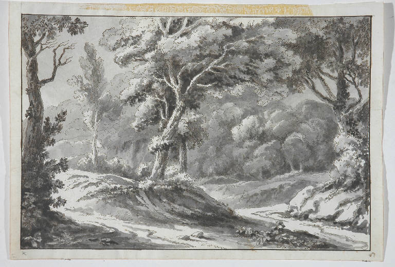 PAESAGGIO (disegno, opera isolata) di Monti Tiziano (secc. XVIII/ XIX)