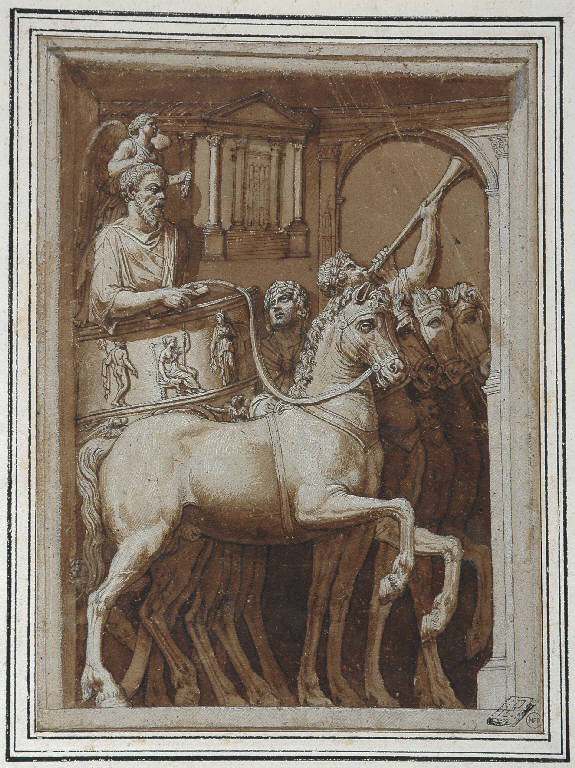 Trionfo di Marco Aurelio (disegno, opera isolata) di Bartoli Pietro Santi (sec. XVII)