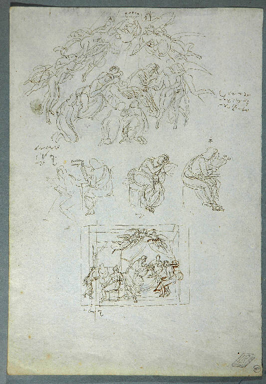 NASCITA/ PROFETI/ ADORAZIONE (disegno, opera isolata) di Dell'Era Giovan Battista (cerchia) (secc. XVIII/ XIX)