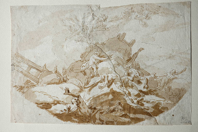 CADUTA DEI GIGANTI (disegno, opera isolata) di Galeotti Sebastiano (sec. XVIII)