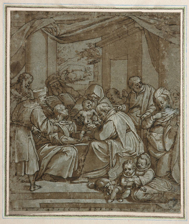 CIRCONCISIONE DI GESU' (disegno, opera isolata) di Calvaert Denis (cerchia) (ultimo quarto sec. XVI)