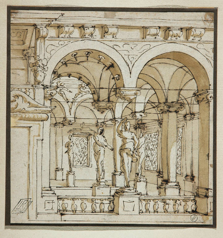 Studio architettonico per loggia (disegno, opera isolata) - ambito veneto (seconda metà sec. XVIII)