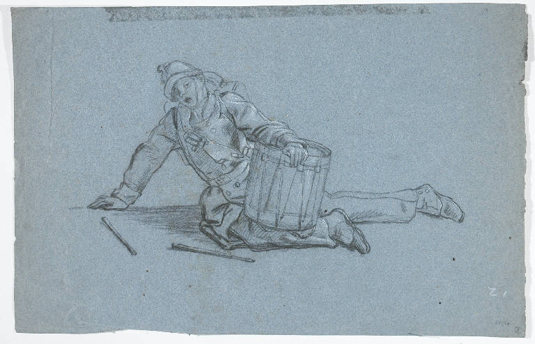TAMBURINO (disegno) di Induno Girolamo (cerchia) (sec. XIX)