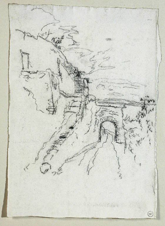 Paesaggio (disegno, opera isolata) di Bertelli Luigi (secc. XIX/ XX)
