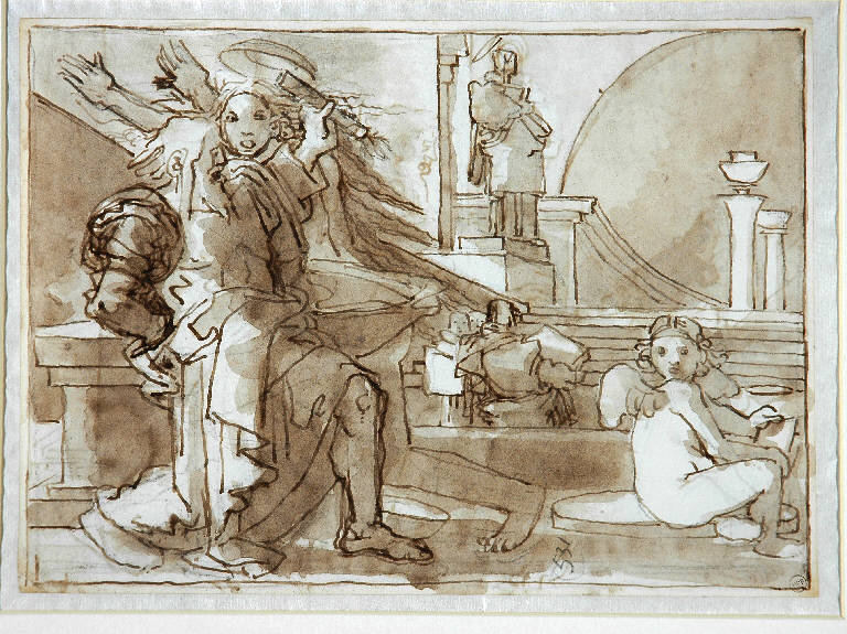 Scena con figure (disegno, opera isolata) di Duranti Fortunato (secondo quarto sec. XIX)