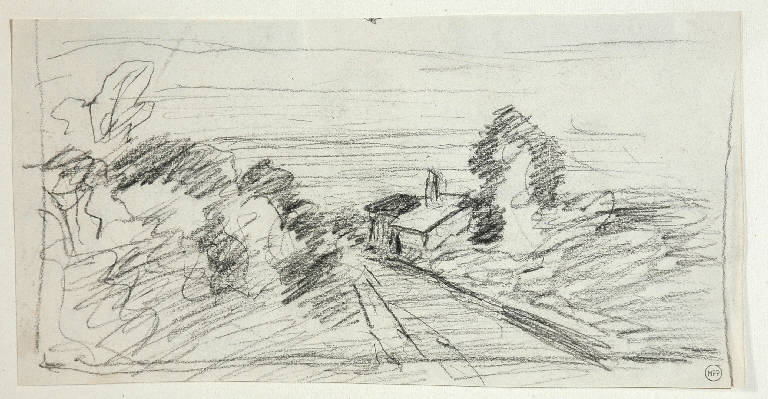 Paesaggio/ Paesaggio (disegno, opera isolata) di Bertelli Luigi (secc. XIX/ XX)