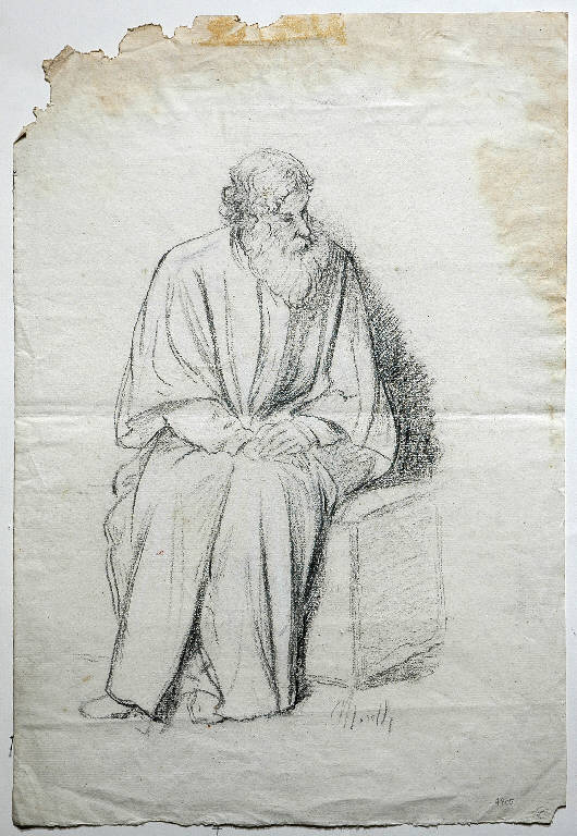 FIGURE MASCHILI (disegno, opera isolata) di Morelli Domenico (terzo quarto sec. XIX)