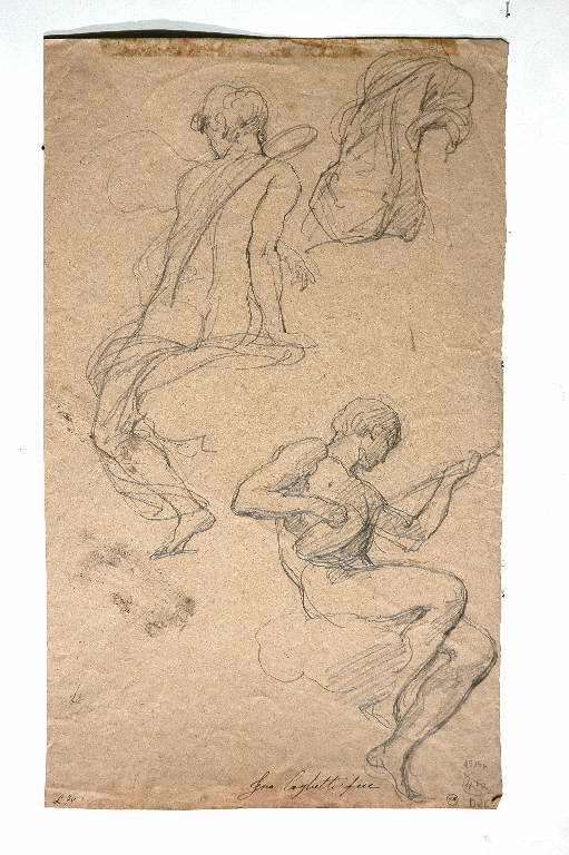 Studi di figura (disegno, opera isolata) di Coghetti Francesco (secondo quarto sec. XIX)
