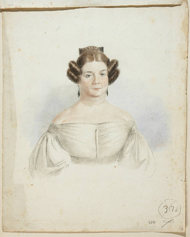 Ritratto femminile (disegno, opera isolata) di Vittori Carlo (secc. XIX/ XX)