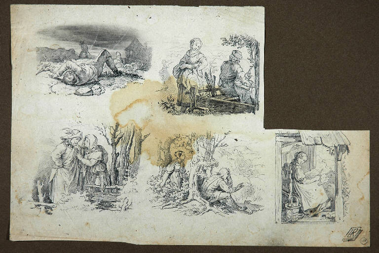 Studi diversi (disegno, opera isolata) di Gonin Francesco (metà sec. XIX)