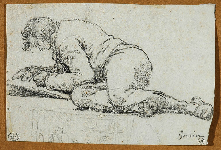 Ritratto di pittore/ Paesaggio (disegno, opera isolata) di Gonin Francesco (metà sec. XIX)