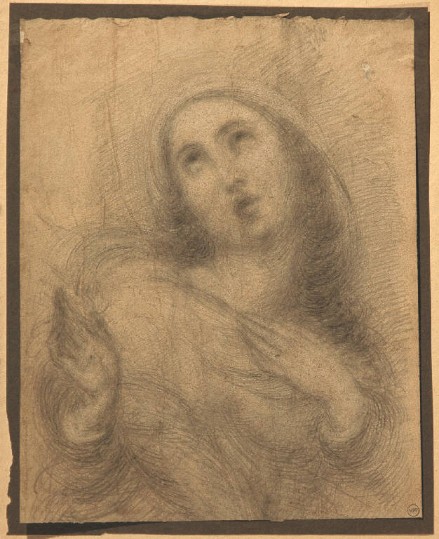 BUSTO FEMMINILE (disegno, opera isolata) di Carnovali Giovanni detto Piccio (metà sec. XIX)