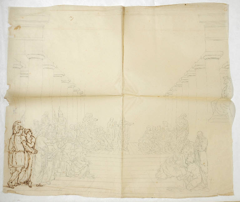 Scena di storia romana (disegno, opera isolata) di Bisi Michele (secondo quarto sec. XIX)