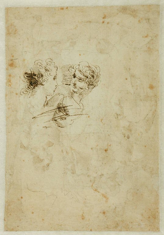 Teste di angeli (disegno, opera isolata) di Gandolfi Gaetano (sec. XVIII)
