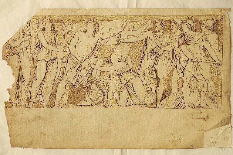 Achille a Sciro (disegno) di Dell'Era Giovan Battista (fine sec. XVIII)