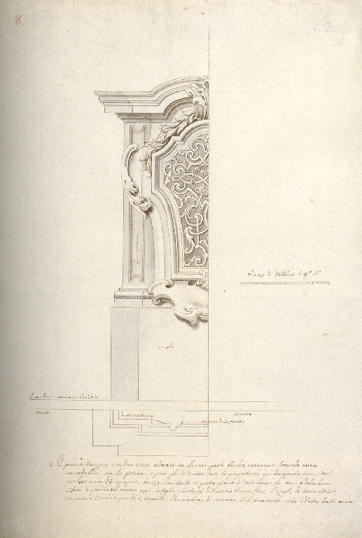 Reliquiario a muro (disegno, opera isolata) di Ligari Giovanni Pietro (sec. XVIII)