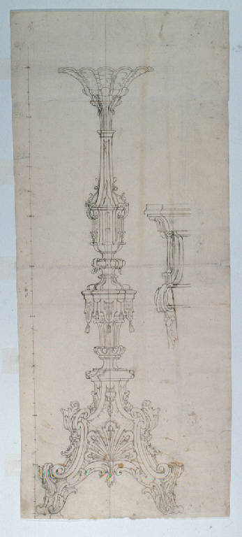 Candelabro (disegno, opera isolata) di Ligari Giovanni Pietro (sec. XVIII)