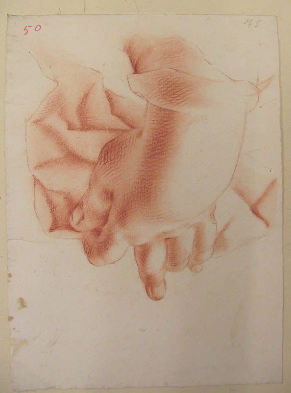 Mano (disegno, opera isolata) di Ligari Giovanni Pietro, Ligari Vittoria (secondo quarto, terzo quarto sec. XVIII, sec. XVIII)
