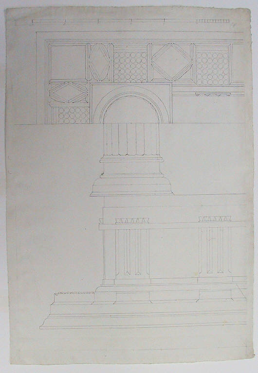 motivi decorativi architettonici (disegno, opera isolata) di Ligari Angelo (sec. XIX)