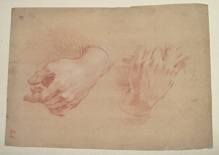 Mani (disegno, opera isolata) di Ligari Cesare (secondo quarto, terzo quarto sec. XVIII, sec. XVIII)