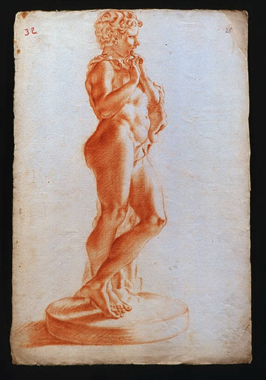 Figura maschile (disegno, opera isolata) di Ligari Giovanni Pietro (inizio sec. XVIII)