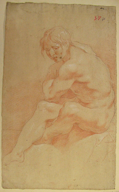 Figura maschile (disegno, opera isolata) di Ligari Giovanni Pietro, Ligari Cesare (sec. XVIII)