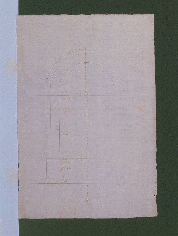 Prospetto di un arco per la collegiata dei Santi Gervasio e Protasio di Sondrio (disegno, opera isolata) di Ligari Giovanni Pietro (secondo quarto sec. XVIII)