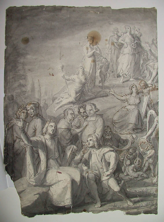 Parnaso (disegno, opera isolata) di Ligari Angelo (sec. XIX)
