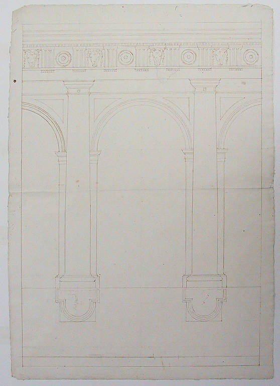 Elementi architettonici (disegno, opera isolata) di Ligari Angelo (secondo quarto sec. XIX)