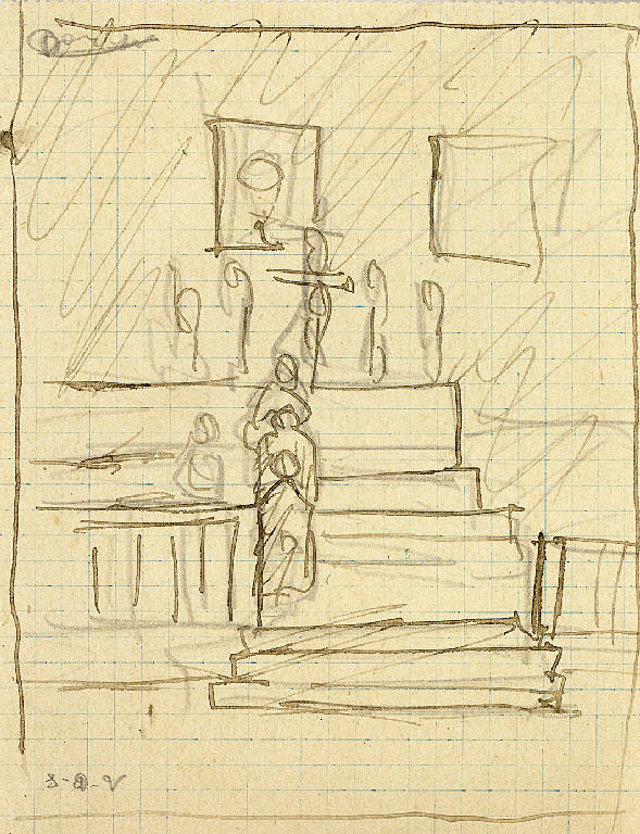 Messa al Duomo, Duomo di Como, interno (disegno) di Parisi, Domenico detto Ico Parisi (secondo quarto sec. XX)
