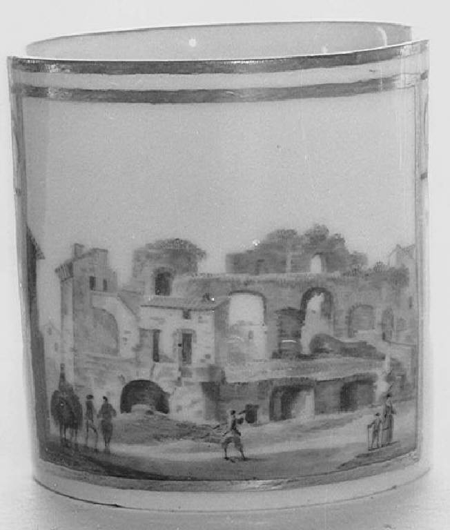 Paesaggio (tazza) - manifattura di Napoli (sec. XVIII)