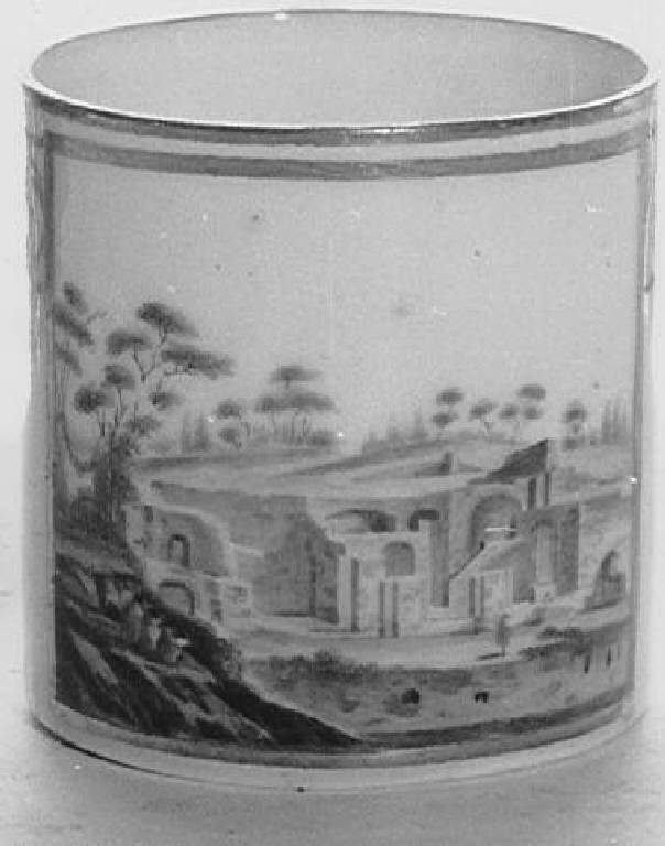 Paesaggio (tazza) - manifattura di Napoli (sec. XVIII)